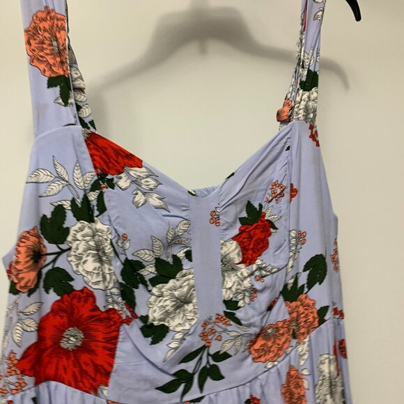 Torrid Sleeveless Light Blue Floral Challis Mini Dress Size 1 - Picture 5 of 10